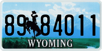 WY license plate 8984011