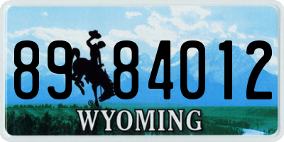 WY license plate 8984012