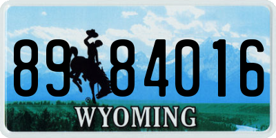 WY license plate 8984016
