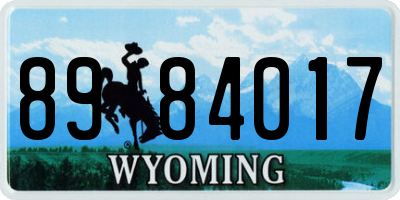 WY license plate 8984017