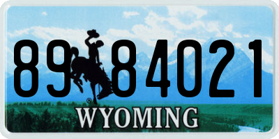 WY license plate 8984021
