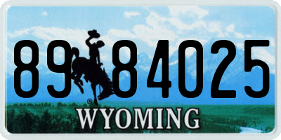 WY license plate 8984025