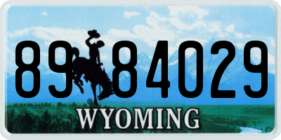 WY license plate 8984029