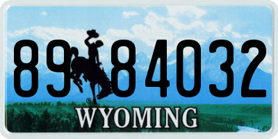 WY license plate 8984032
