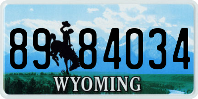 WY license plate 8984034