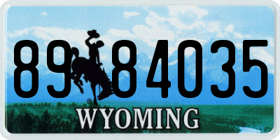 WY license plate 8984035