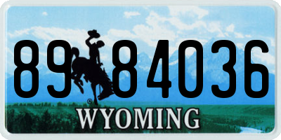 WY license plate 8984036