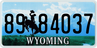 WY license plate 8984037