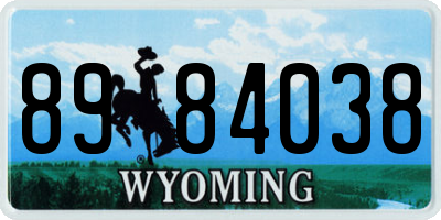 WY license plate 8984038
