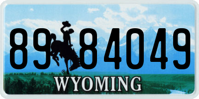 WY license plate 8984049
