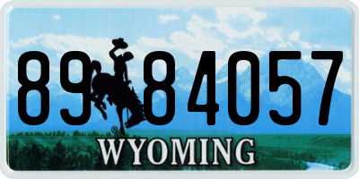 WY license plate 8984057