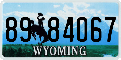 WY license plate 8984067