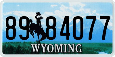 WY license plate 8984077