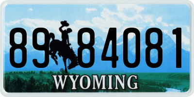 WY license plate 8984081