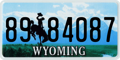 WY license plate 8984087