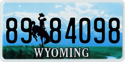 WY license plate 8984098