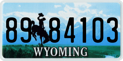 WY license plate 8984103