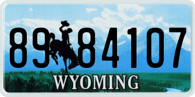 WY license plate 8984107
