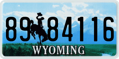 WY license plate 8984116