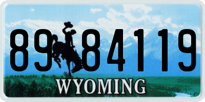 WY license plate 8984119