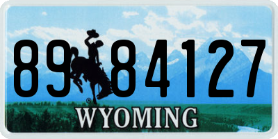 WY license plate 8984127