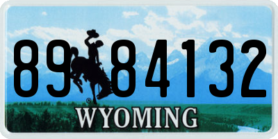 WY license plate 8984132
