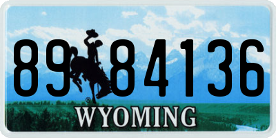 WY license plate 8984136
