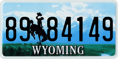 WY license plate 8984149