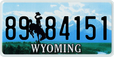 WY license plate 8984151