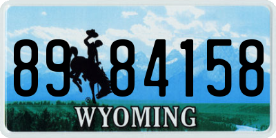 WY license plate 8984158