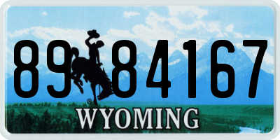 WY license plate 8984167