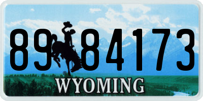 WY license plate 8984173