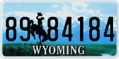 WY license plate 8984184