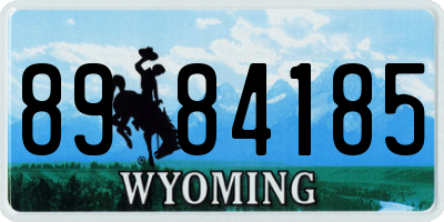 WY license plate 8984185