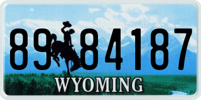 WY license plate 8984187