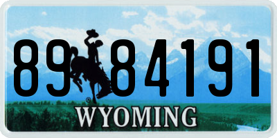 WY license plate 8984191