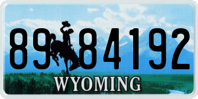 WY license plate 8984192