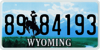 WY license plate 8984193