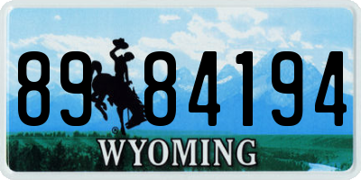 WY license plate 8984194