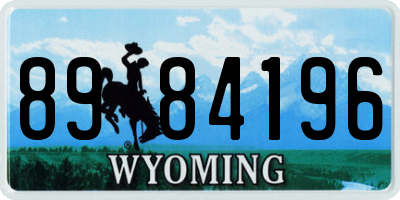 WY license plate 8984196