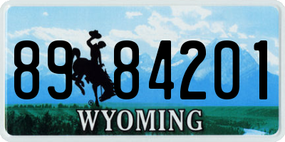 WY license plate 8984201