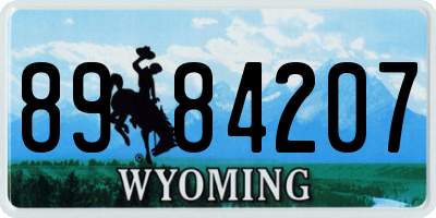 WY license plate 8984207