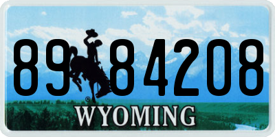 WY license plate 8984208