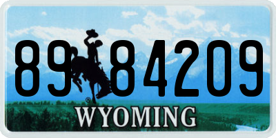 WY license plate 8984209