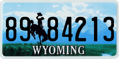 WY license plate 8984213