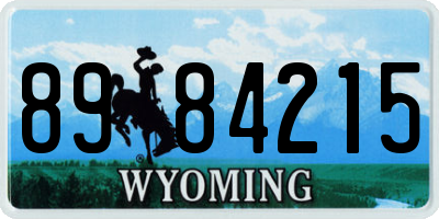 WY license plate 8984215