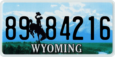 WY license plate 8984216