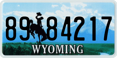 WY license plate 8984217