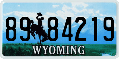 WY license plate 8984219