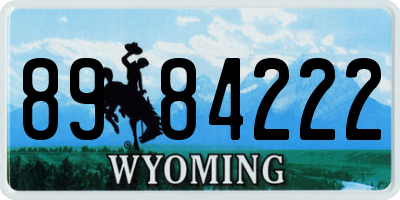 WY license plate 8984222
